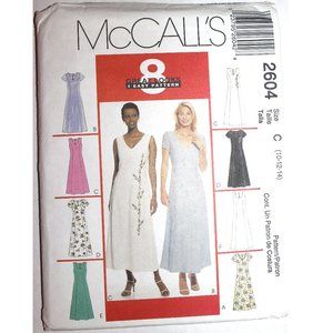 UNCUT McCall's 2604 sewing pattern DRESS sz 10-14 "8 great looks 1 easy pattern"